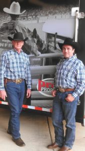 Joel Redman (r) and Dr. Trotter (l) at the 2015 RAM National Circuit Finals Rodeo in Kissimmee, Florida  - Elaine Gall 