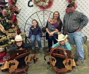 The Thibodeaux family. Olivia and Lane each won a saddle in the Deridder Riding Club  - courtesy of the family